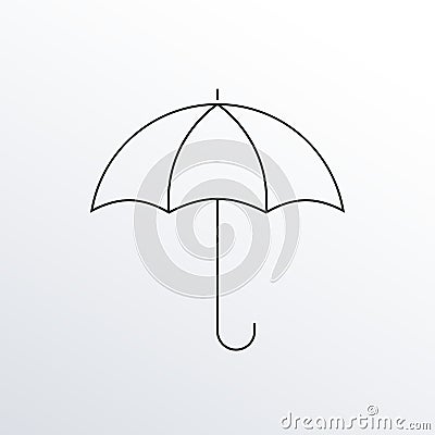 Umbrella thin line icon. Outline logo. Vector illustration. Vector Illustration